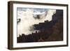 Backlit Red Ridges Surrounded by the Clouds of an Early Morning Temperature Inversion-Eleanor-Framed Photographic Print