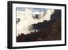 Backlit Red Ridges Surrounded by the Clouds of an Early Morning Temperature Inversion-Eleanor-Framed Photographic Print