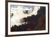 Backlit Red Ridges Surrounded by the Clouds of an Early Morning Temperature Inversion-Eleanor-Framed Photographic Print