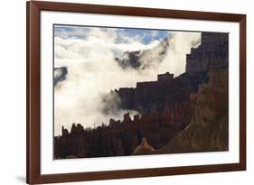 Backlit Red Ridges Surrounded by the Clouds of an Early Morning Temperature Inversion-Eleanor-Framed Photographic Print