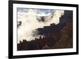 Backlit Red Ridges Surrounded by the Clouds of an Early Morning Temperature Inversion-Eleanor-Framed Photographic Print