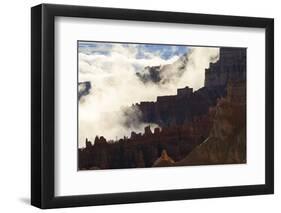 Backlit Red Ridges Surrounded by the Clouds of an Early Morning Temperature Inversion-Eleanor-Framed Photographic Print