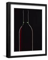 Backlit Shot of a Bottle of Red Wine-Lee Frost-Framed Photographic Print