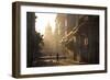 Backlit Street at Dawn with People in Semi-Silhouette-Lee Frost-Framed Photographic Print