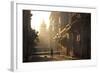 Backlit Street at Dawn with People in Semi-Silhouette-Lee Frost-Framed Photographic Print