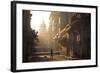 Backlit Street at Dawn with People in Semi-Silhouette-Lee Frost-Framed Photographic Print