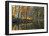 Backlit Trees on Lake Ogle in Autumn in Brown County Sp, Indiana-Chuck Haney-Framed Photographic Print