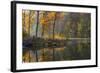 Backlit Trees on Lake Ogle in Autumn in Brown County Sp, Indiana-Chuck Haney-Framed Photographic Print