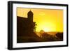 Backlit Watchtower of the Fortress of Fortaleza San Felipe, Puerto Plata, Dominican Republic-Michael Runkel-Framed Photographic Print