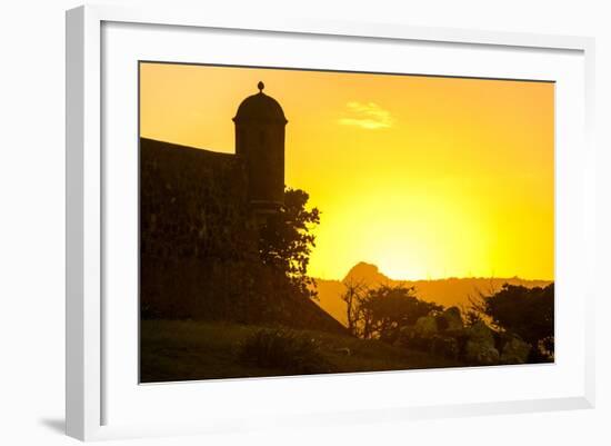 Backlit Watchtower of the Fortress of Fortaleza San Felipe, Puerto Plata, Dominican Republic-Michael Runkel-Framed Photographic Print