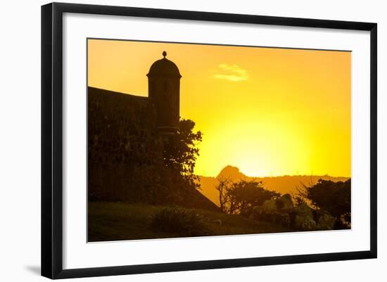 Backlit Watchtower of the Fortress of Fortaleza San Felipe, Puerto Plata, Dominican Republic-Michael Runkel-Framed Photographic Print