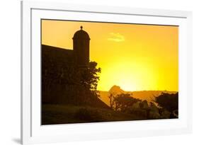 Backlit Watchtower of the Fortress of Fortaleza San Felipe, Puerto Plata, Dominican Republic-Michael Runkel-Framed Photographic Print