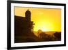 Backlit Watchtower of the Fortress of Fortaleza San Felipe, Puerto Plata, Dominican Republic-Michael Runkel-Framed Photographic Print