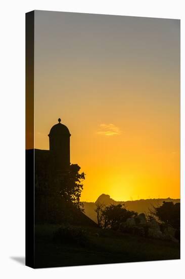 Backlit Watchtower of the Fortress of Fortaleza San Felipe, Puerto Plata, Dominican Republic-Michael Runkel-Stretched Canvas