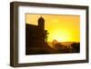 Backlit Watchtower of the Fortress of Fortaleza San Felipe, Puerto Plata, Dominican Republic-Michael Runkel-Framed Premium Photographic Print