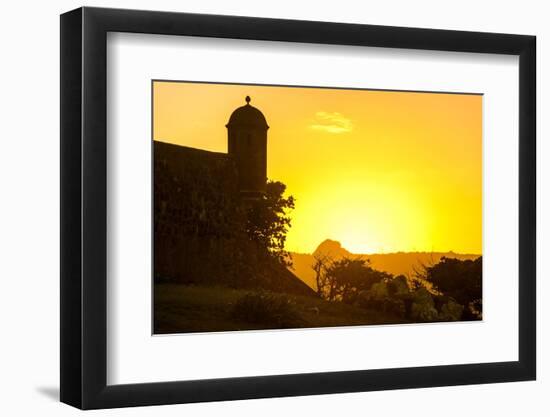 Backlit Watchtower of the Fortress of Fortaleza San Felipe, Puerto Plata, Dominican Republic-Michael Runkel-Framed Premium Photographic Print