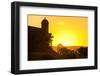 Backlit Watchtower of the Fortress of Fortaleza San Felipe, Puerto Plata, Dominican Republic-Michael Runkel-Framed Premium Photographic Print