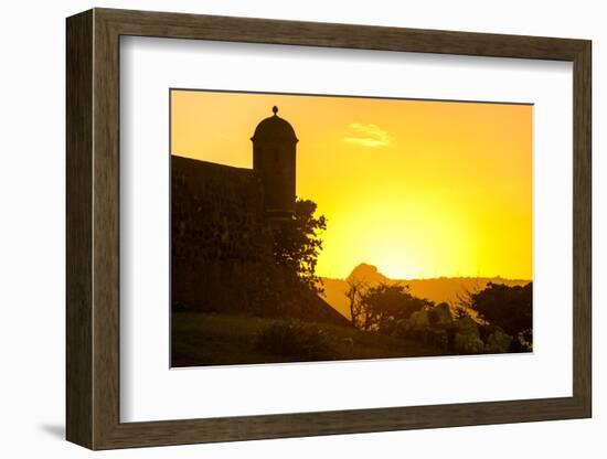 Backlit Watchtower of the Fortress of Fortaleza San Felipe, Puerto Plata, Dominican Republic-Michael Runkel-Framed Photographic Print