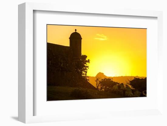 Backlit Watchtower of the Fortress of Fortaleza San Felipe, Puerto Plata, Dominican Republic-Michael Runkel-Framed Photographic Print