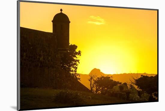 Backlit Watchtower of the Fortress of Fortaleza San Felipe, Puerto Plata, Dominican Republic-Michael Runkel-Mounted Photographic Print