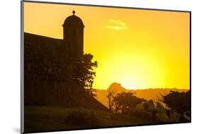 Backlit Watchtower of the Fortress of Fortaleza San Felipe, Puerto Plata, Dominican Republic-Michael Runkel-Mounted Photographic Print