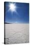 Backlit with Sun Star Shot of Hexagonal Shaped Salt Flats, Salar De Uyuni, Bolivia, South America-Kim Walker-Stretched Canvas