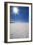 Backlit with Sun Star Shot of Hexagonal Shaped Salt Flats, Salar De Uyuni, Bolivia, South America-Kim Walker-Framed Photographic Print