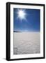 Backlit with Sun Star Shot of Hexagonal Shaped Salt Flats, Salar De Uyuni, Bolivia, South America-Kim Walker-Framed Photographic Print