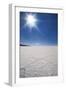 Backlit with Sun Star Shot of Hexagonal Shaped Salt Flats, Salar De Uyuni, Bolivia, South America-Kim Walker-Framed Photographic Print