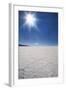 Backlit with Sun Star Shot of Hexagonal Shaped Salt Flats, Salar De Uyuni, Bolivia, South America-Kim Walker-Framed Photographic Print