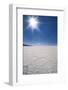 Backlit with Sun Star Shot of Hexagonal Shaped Salt Flats, Salar De Uyuni, Bolivia, South America-Kim Walker-Framed Photographic Print