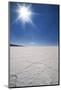 Backlit with Sun Star Shot of Hexagonal Shaped Salt Flats, Salar De Uyuni, Bolivia, South America-Kim Walker-Mounted Photographic Print