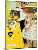 Backstairs Bachelor  - Saturday Evening Post "Leading Ladies", July 17, 1954 pg.27-Joe de Mers-Mounted Giclee Print