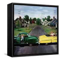 "Backup Collision", August 4, 1956-Stevan Dohanos-Framed Stretched Canvas