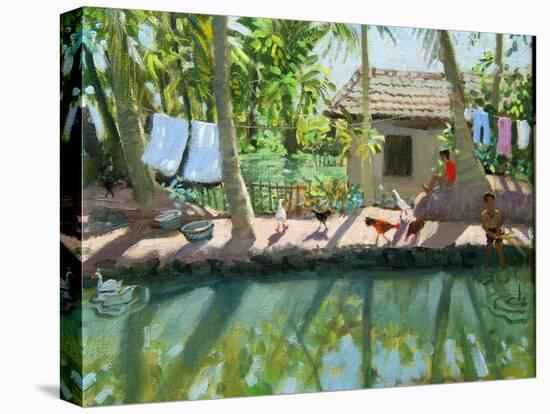 Backwaters, India-Andrew Macara-Stretched Canvas