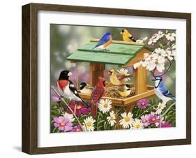 Backyard Birds Spring Feast-William Vanderdasson-Framed Giclee Print