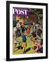 "Backyard Dog Show" Saturday Evening Post Cover, July 8, 1950-Amos Sewell-Framed Giclee Print