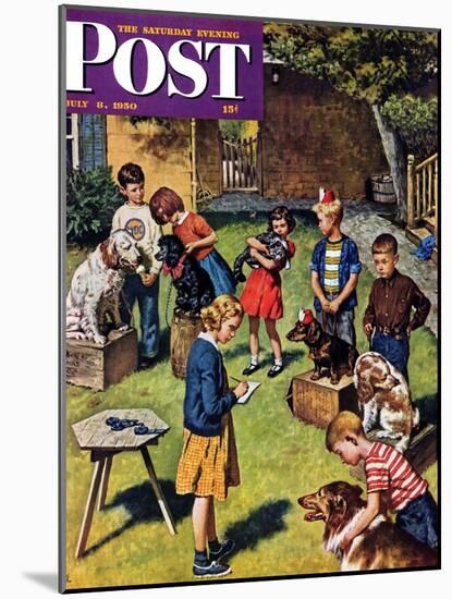 "Backyard Dog Show" Saturday Evening Post Cover, July 8, 1950-Amos Sewell-Mounted Giclee Print