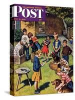 "Backyard Dog Show" Saturday Evening Post Cover, July 8, 1950-Amos Sewell-Stretched Canvas