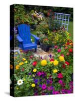 Backyard Flower Garden With Chair-Darrell Gulin-Stretched Canvas