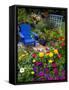 Backyard Flower Garden With Chair-Darrell Gulin-Framed Stretched Canvas