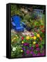 Backyard Flower Garden With Chair-Darrell Gulin-Framed Stretched Canvas