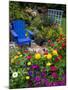 Backyard Flower Garden With Chair-Darrell Gulin-Mounted Premium Photographic Print