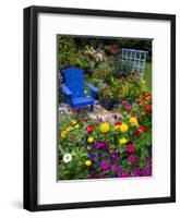 Backyard Flower Garden With Chair-Darrell Gulin-Framed Photographic Print