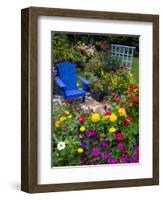 Backyard Flower Garden With Chair-Darrell Gulin-Framed Photographic Print