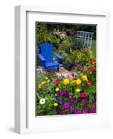 Backyard Flower Garden With Chair-Darrell Gulin-Framed Photographic Print