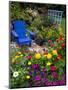 Backyard Flower Garden With Chair-Darrell Gulin-Mounted Photographic Print