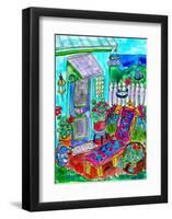 Backyard Garden at the Beach-Deborah Cavenaugh-Framed Art Print