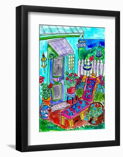 Backyard Garden at the Beach-Deborah Cavenaugh-Framed Art Print