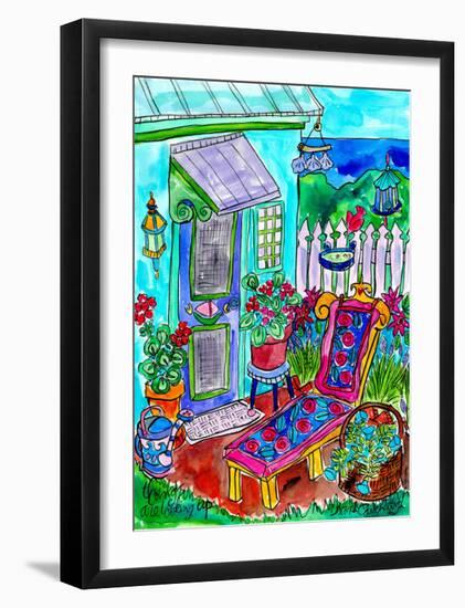 Backyard Garden at the Beach-Deborah Cavenaugh-Framed Art Print